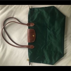 longchamp le pliage green tote